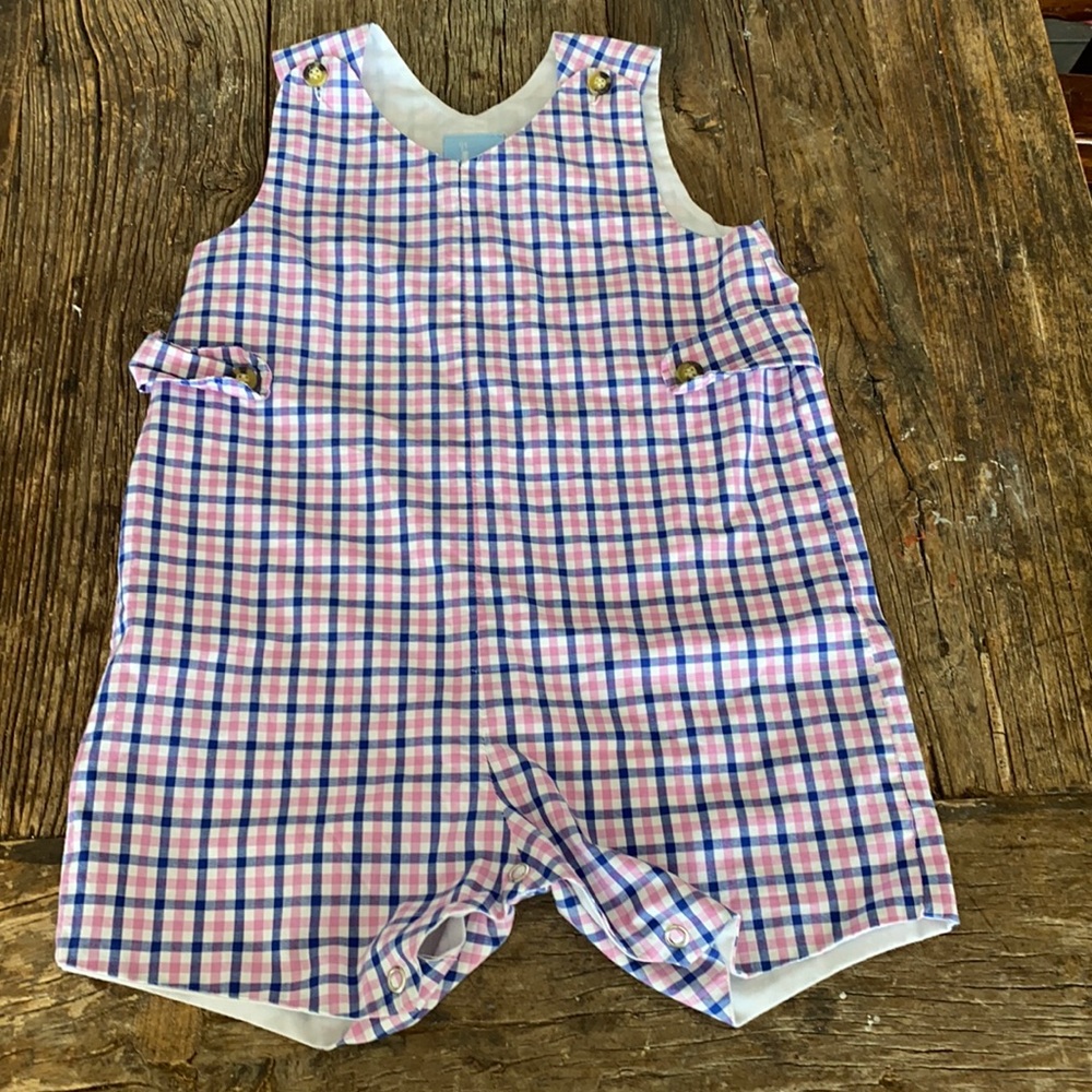 Bella Bliss Baby Boy Plaid gender neutral Pink blue John John Size 24 month